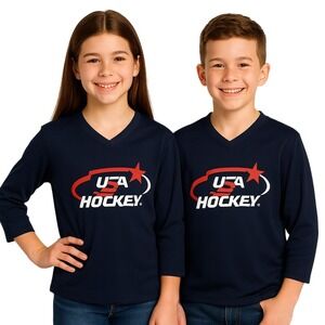 Game Wear Junior Jersey M Navy‎ Blue Hockey V-Neck Pullover Athletic Team NEW